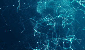 abstract image representing data and neural network connections