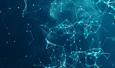 abstract image representing data and neural network connections